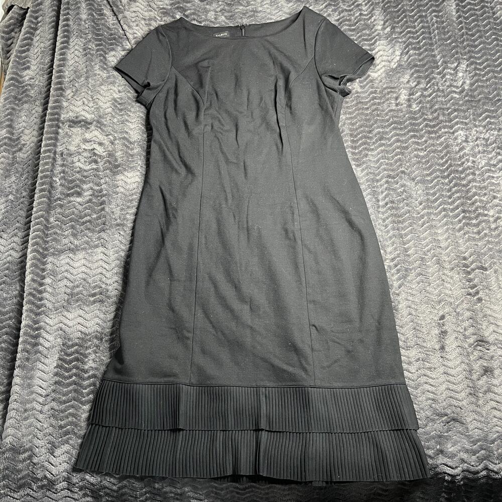 TALBOTS dress size 10 black quality fabric short sleeve